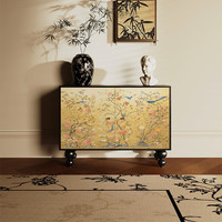 韵祺阁法式中古实木家用鞋柜落地大容量收纳储物柜入户玄关柜免安装柜子 南美胡桃木 【支持尺寸】