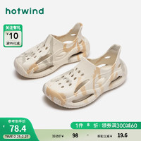 hotwind 热风 2024年夏季男士时尚拖鞋 83米棕 M （M:41—42码）