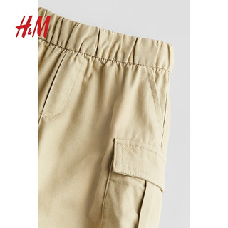 H&M【新年系列】童装男童裤子2024春季宽松工装裤1218976 米色 110/50 (3-4Y)