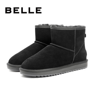 BeLLE 百丽 雪地靴加绒加厚冬季保暖舒适户外休闲鞋男短靴A0601DD1 黑色2 40