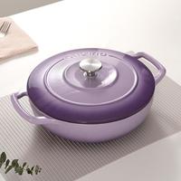 柏森优家 黑珐琅锅家用26cm焖炖锅煲汤锅汤锅铸铁锅一锅多用炒菜锅煲锅