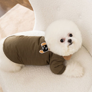 嬉皮狗（hipidog）宠物棉衣可牵引加厚保暖外套泰迪比熊中小型犬秋冬季猫咪宠物衣服 米色小熊 XS（体重1-3斤）