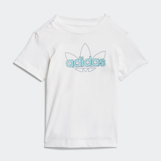 adidas 阿迪达斯 三叶草男婴童居家运动上衣圆领短袖T恤GN2254 白色