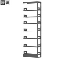 唐辑钢制书架书柜落地学校图书馆阅览室置物架 900宽7层黑色副架 900宽七层2.4高副架（黑色）