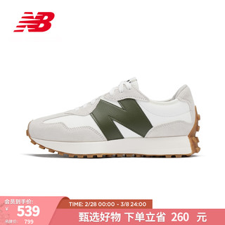 new balance 327系列 中性休闲运动鞋 MS327ASN 白色/灰白色 44