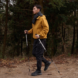 牧高笛（MOBIGARDEN）登山杖 户外徒步露营轻量拐杖可伸缩直柄碳加铝手杖登山杖征途 月光白（两根）
