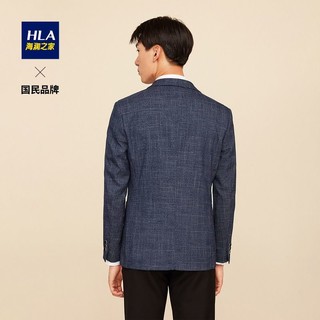 HLA 海澜之家 时尚修身花纹休闲西服绅士有型微弹平驳领西服外套男