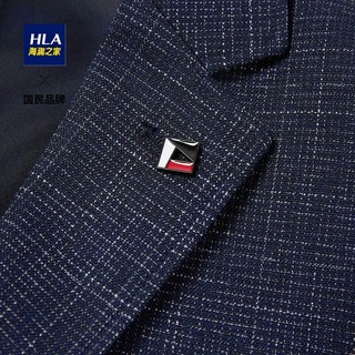 HLA 海澜之家 时尚修身花纹休闲西服绅士有型微弹平驳领西服外套男