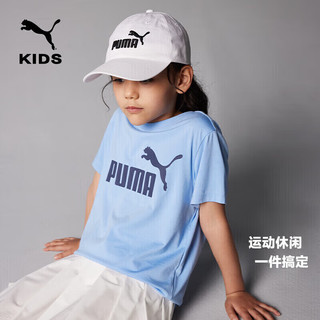 彪马（PUMA）儿童短袖T恤男女中大童夏季凉感休闲运动T恤童装衣服 黑色 130 