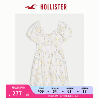 HOLLISTER 24春夏新款辣妹收腰泡泡袖短款A字连衣裙 女 357893-1 白色碎花 XS (160/84A)