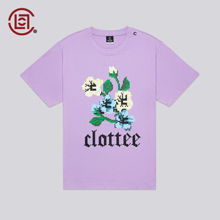 CLOT【CLOTTEE】花卉短袖T恤DIGITAL UNIVERSE系列陈冠希主理 浅紫色 00S