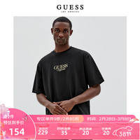 GUESS Originals 男士宽松简约刺绣字母LOGO短袖T恤M2GI00K9XF2 JBLK-黑色 XL