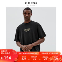 GUESS Originals 男士宽松简约刺绣字母LOGO短袖T恤M2GI00K9XF2 JBLK-黑色 M