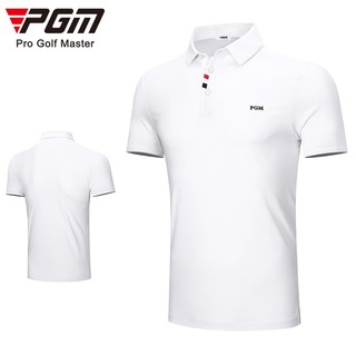 PGM 夏季高尔夫服装男士速干短袖衣服golf男装翻领POLO杉 YF441-白色 L
