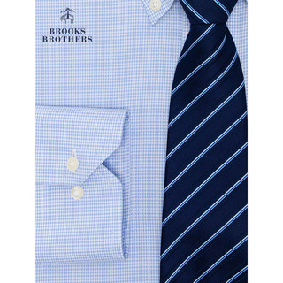 布克兄弟（BrooksBrothers）男士修身版细格纹长袖免烫正装衬衫 4000-浅蓝色 17/4/H