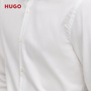 HUGO男士春夏易熨烫牛津棉修身衬衫 199-米白色 EU:43