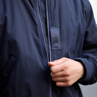 马登工装 美式复古MA-1飞行夹克加厚保暖棉服阿美咔叽棒球服外套男 深蓝色 XL