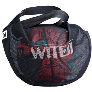 WITESS 篮球包单肩斜跨训练运动背包篮球袋网袋儿童排球足球包 LD192黑色