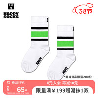 Happy Socks【】童袜秋冬保暖白色黑色运动棉袜中筒袜 白色 2-3Y
