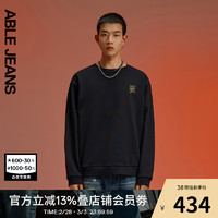 ABLE JEANS 24春季龙年系列印绣花圆领宽松新年套头卫衣男士787067 黑色 XL