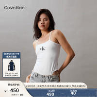 Calvin Klein Jeans24春夏女士时尚字母叠印性感连体吊带背心T恤J223421 YAF-月光白 M