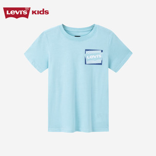 Levi's 李维斯 童装男童纯棉短袖T恤23夏儿童立体印花图案上衣潮 蓝绿松石