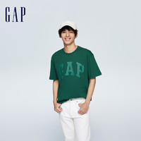 Gap 盖璞 男装春季2024撞色LOGO简约基础款圆领纯棉短袖T恤465796