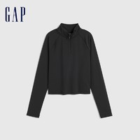 Gap 盖璞 女装冬季新款运动紧身半开襟长袖T恤上衣841599