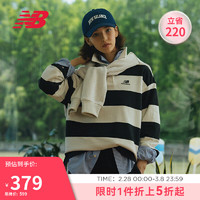 new balance 卫衣女款冬季舒适休闲长袖运动翻领POLO衫5FD38542 BK黑色 M