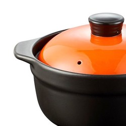 惠寻 京东自有品牌 砂锅煲汤砂锅燃气灶可用陶瓷锅可干烧 经典橙2.5L