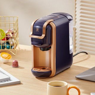 艾尔菲德（irmafreda） 胶囊咖啡机家用全自动意式便携式一键式萃取可兼容多种咖啡胶囊意式粉 暗紫