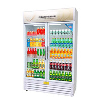 苏勒 啤酒柜冷藏展示柜保鲜柜商用立式双门饮料柜冰柜大容量冰箱超市   直冷款-双门-下至压缩机 