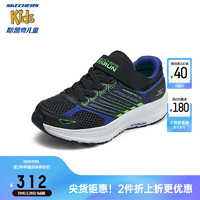 Skechers斯凯奇童鞋春透气男童休闲缓震跑步鞋405043L 黑色/蓝色/柠檬色/BBLM 38码