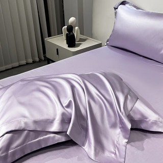 洁丽雅天丝被套单人双人被罩单件莱赛尔兰精冰丝夏季床上用品 淡雅紫 220*240cm单被套