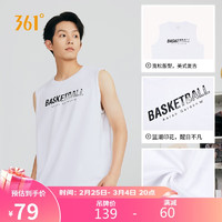 361°背心男篮球训练跑步服夏季无袖t恤上衣球衣 652421501-5 本白 4XL