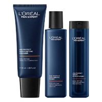 88VIP：L'OREAL PARIS 歐萊雅男士潔面護膚套裝青春肌源支撐瓶洗面奶水乳套裝官方正品