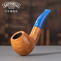 沙芬（SAVINELLI）意大利原产迷你小号手工石楠木过滤烟斗P364便携带626小号弯斗 【迷你小号-626斗型-Blue】