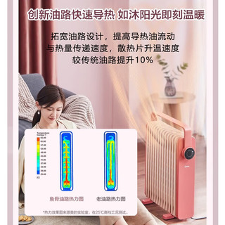 Midea 美的 取暖器 电热油汀 电暖器 电暖气片 暖风机家用