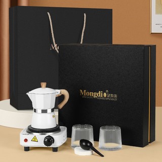 Mongdio 摩卡壶礼盒套装 摩卡咖啡壶意式家用煮咖啡机 摩卡壶礼盒A款 150ml