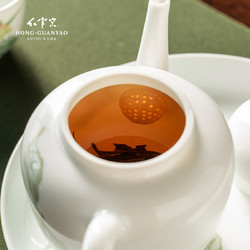 红官窑 功夫茶具整套装茶壶主人杯茶杯中式高白玉醴陵瓷器礼品家用