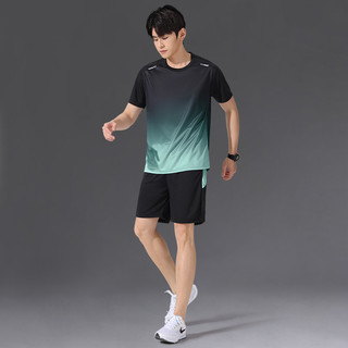 运动冰丝T恤男速干衣短袖跑步套装夏季薄款衣服篮球羽毛球服
