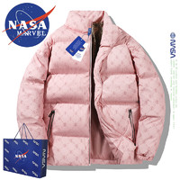 NASA MARVEL棉服男冬季外套加厚棉衣休闲面包服百搭装潮流户外棉袄子 粉色 L-（105斤-130斤）