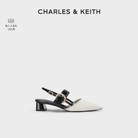 CHARLES & KEITH CHARLES&KEITH;女士金属扣带饰尖头中跟凉鞋CK1-60580246