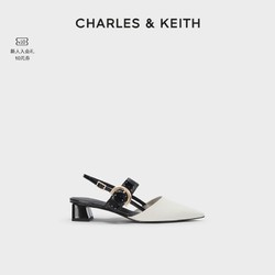 CHARLES & KEITH CHARLES&KEITH女士金属扣带饰尖头中跟凉鞋CK1-60580246