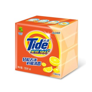 移动端：Tide 汰渍 洗衣皂116g*4块全效洁净手洗温和不伤手柠檬香肥皂透明皂整箱批发