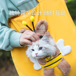 CHU XING JIA宠物猫包外出便携斜挎单肩背包帆布猫包可露头猫咪袋子狗狗宠物包 蜜蜂特大号款