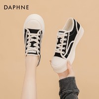 DAPHNE 达芙妮 厚底帆布鞋女饼干鞋2024新款春秋鞋子女休闲增高小个子女鞋