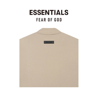 FEAR OF GOD ESSENTIALS 拉丝LOGO系列棉质圆领短袖T恤美式高街潮牌时尚高端透气百搭 沙灰色 S