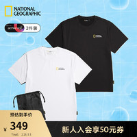 National Geographic国家地理男女同款户外休闲两件装t恤套装夏 白色WHITE 175/96A/M