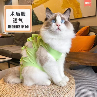 威济（vegebrand）猫咪绝育服公母猫透气手术后服用药防舔防抓宠物猫狗衣服断奶薄款 浅紫色 S号(3-6斤)